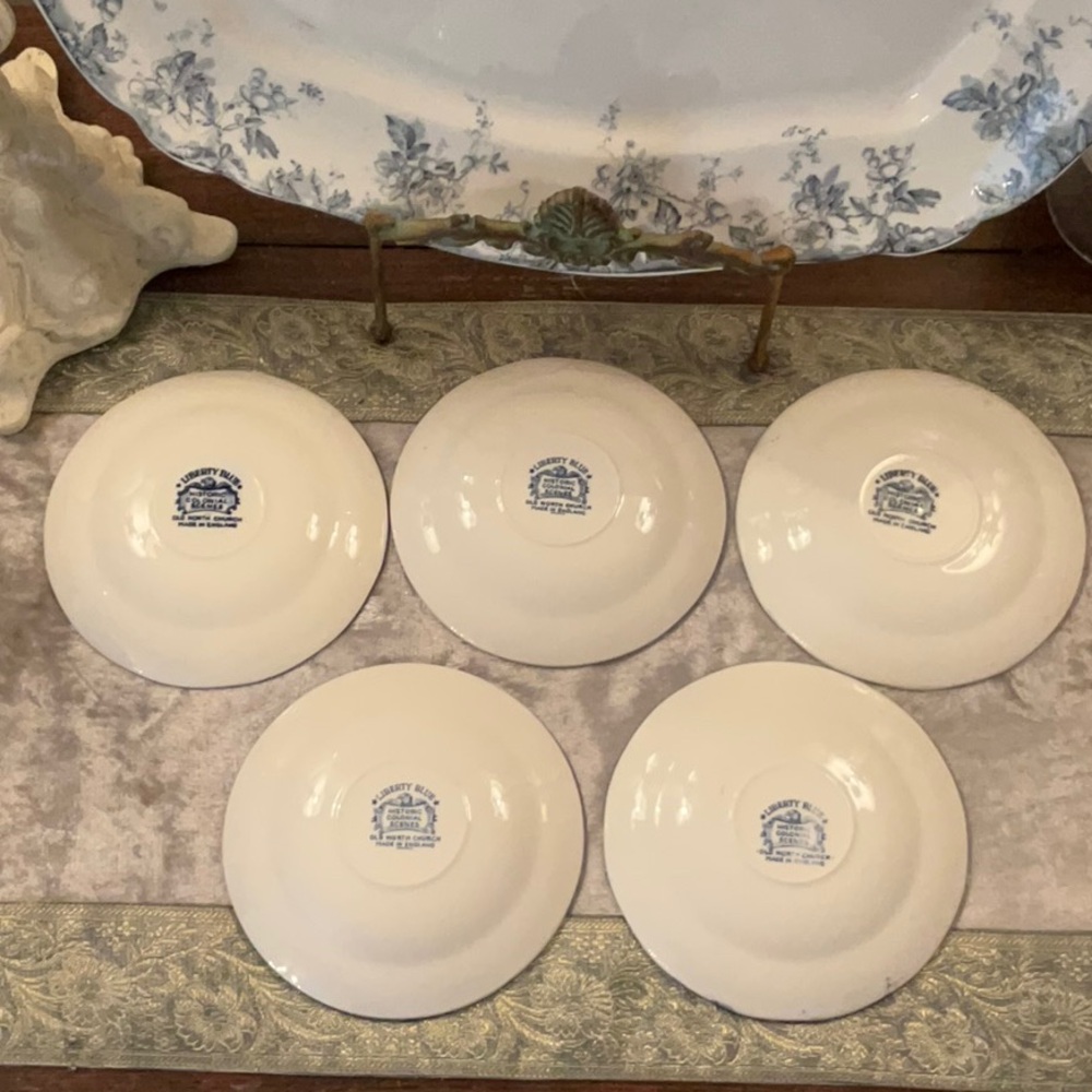 Liberty Blue and White Tea Set Made in England - Picture 8 of 9